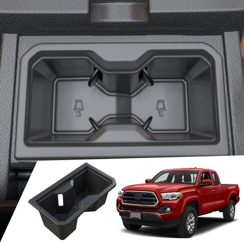 Maxzina Cup Holder Compatible with 2024 2025 Toyota Tacoma (Not Manual Transmission) Center Console Cup Holder Silicone Insert Black Bottle Holder Interior Decoration for 2024 Tacoma Accessories - Image 1